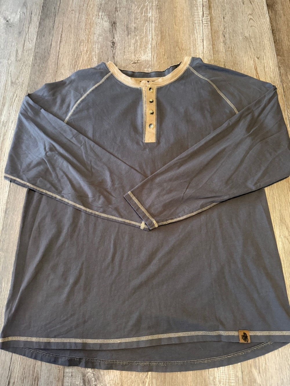 Legendary Whitetails Dark Gray Long-Sleeve Henley with Tan Trim